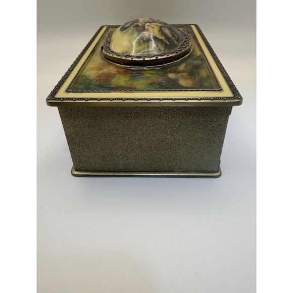 Vtg FSG 2003 Victorian style metal music box wind up humming bird EXCELLENT COND - Picture 7 of 12